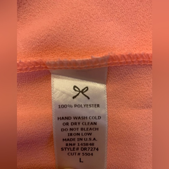 EVERLY Lace-Up Dress peachy pink spring summer easter simple classic tie up - Picture 7 of 7